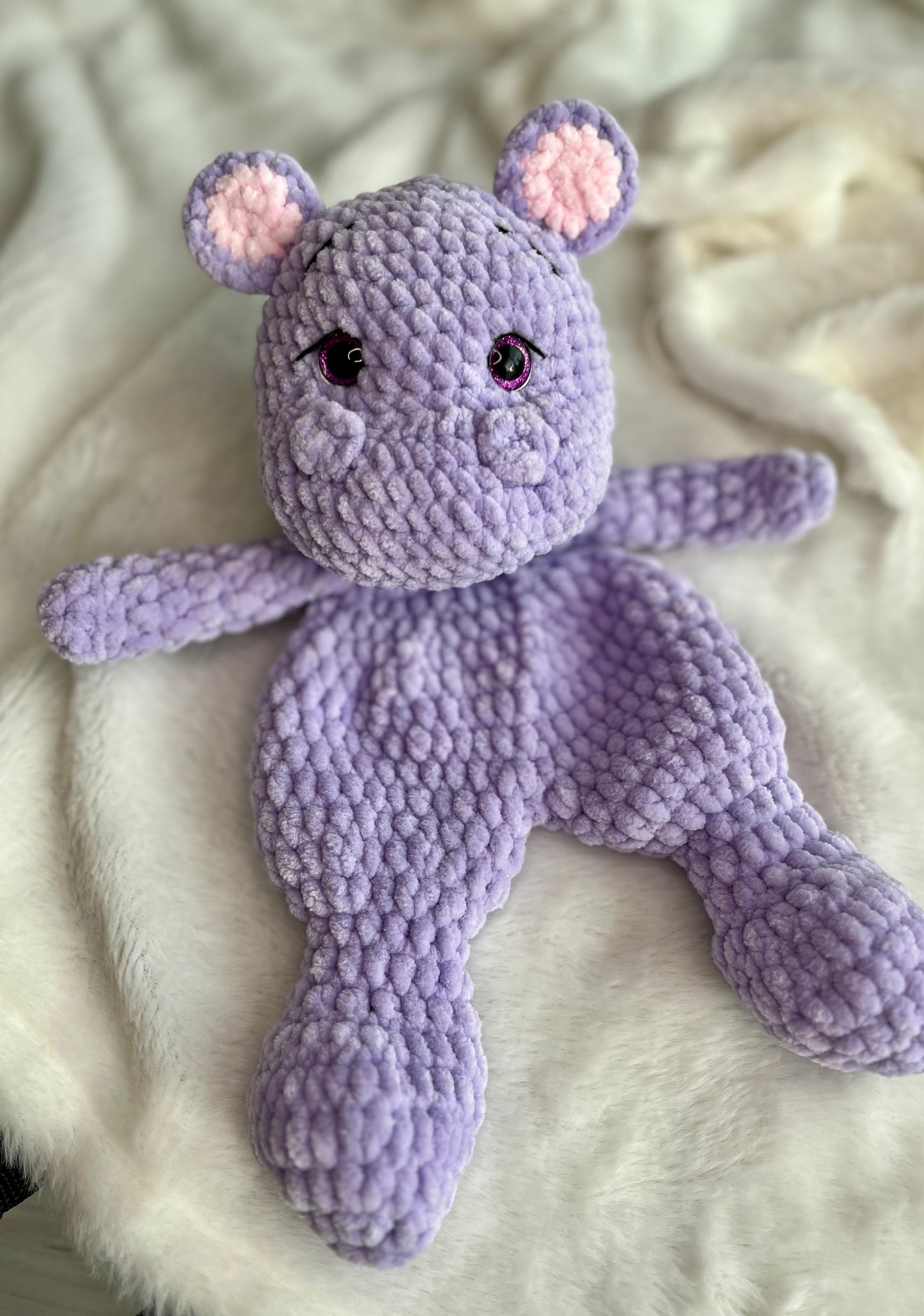 Crochet Hippo Snuggler ( Comfort toy)