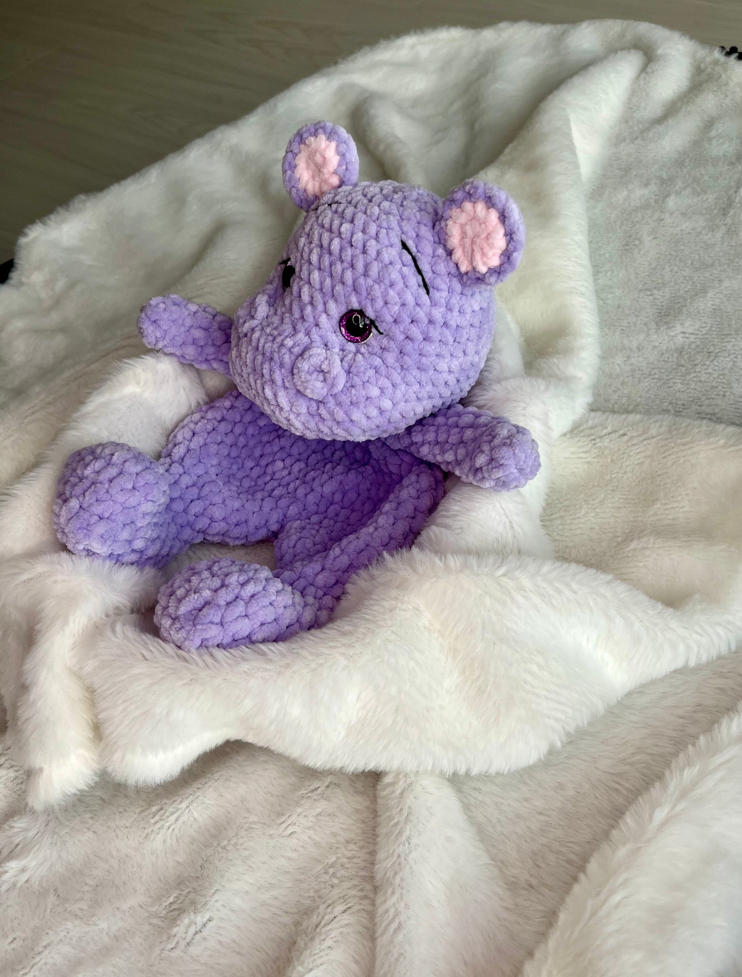 Crochet Hippo Snuggler ( Comfort toy)