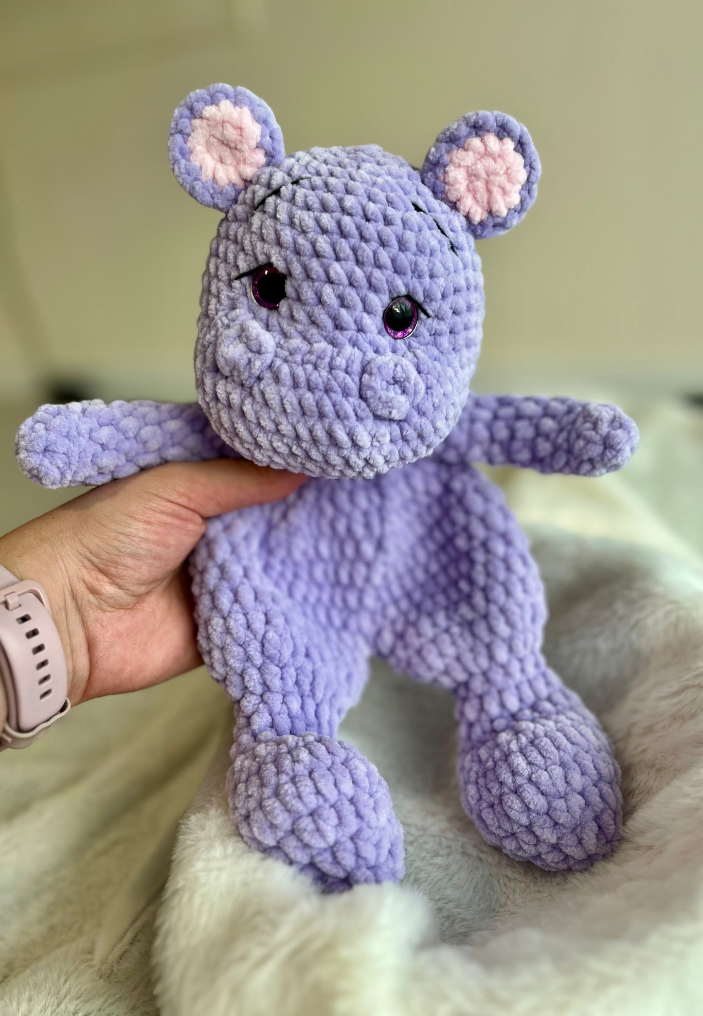 Crochet Hippo Snuggler ( Comfort toy)