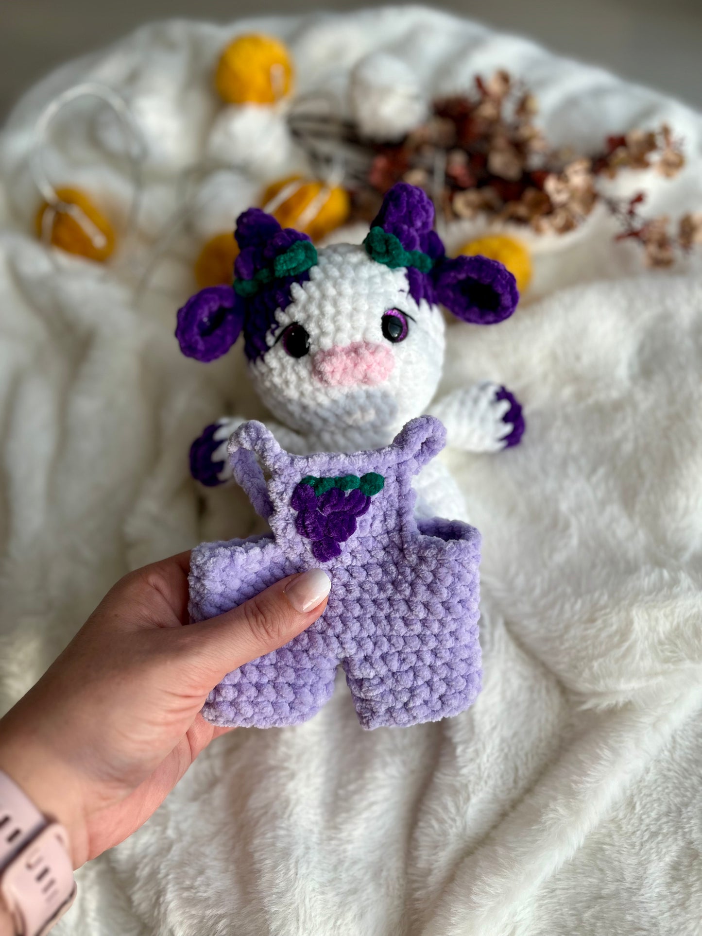 Crochet Grape Cow