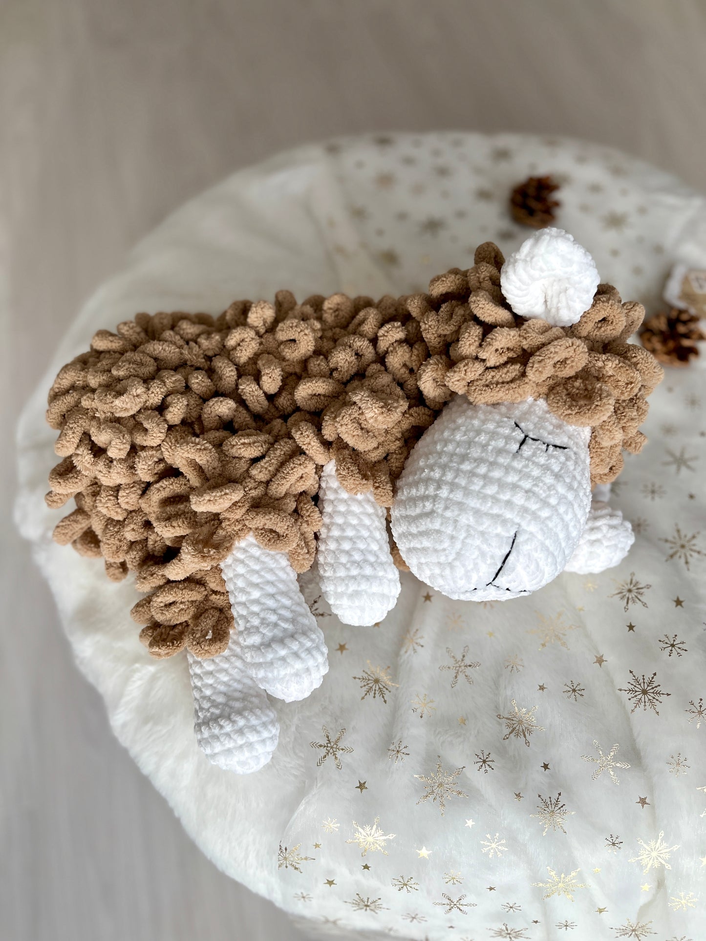 Crochet Sleepy Sheep (Comfort Toy)