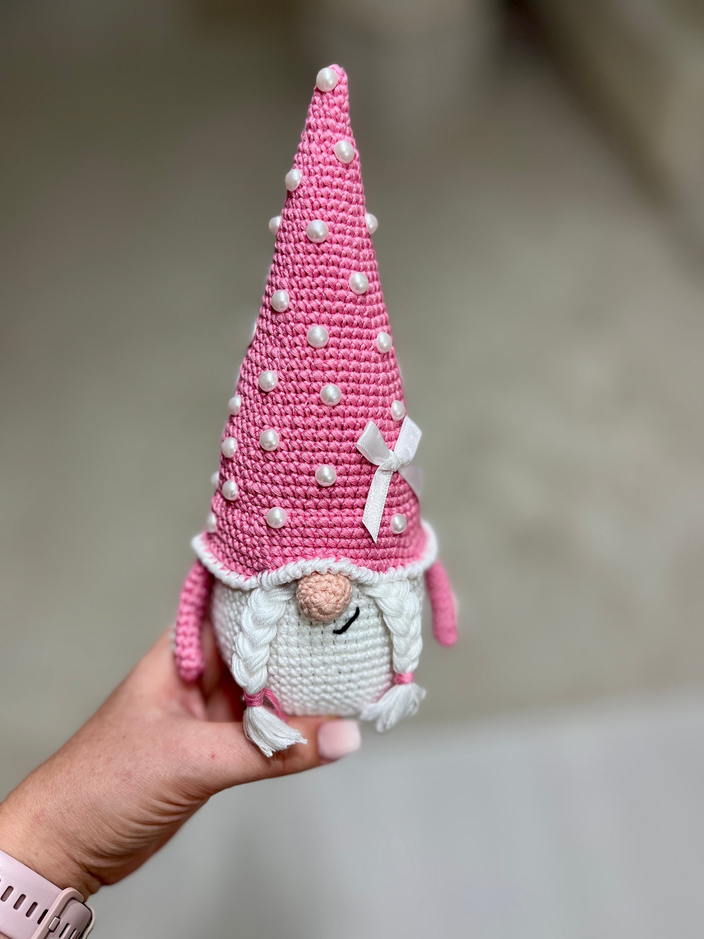 Crochet Pink Lady Gnome