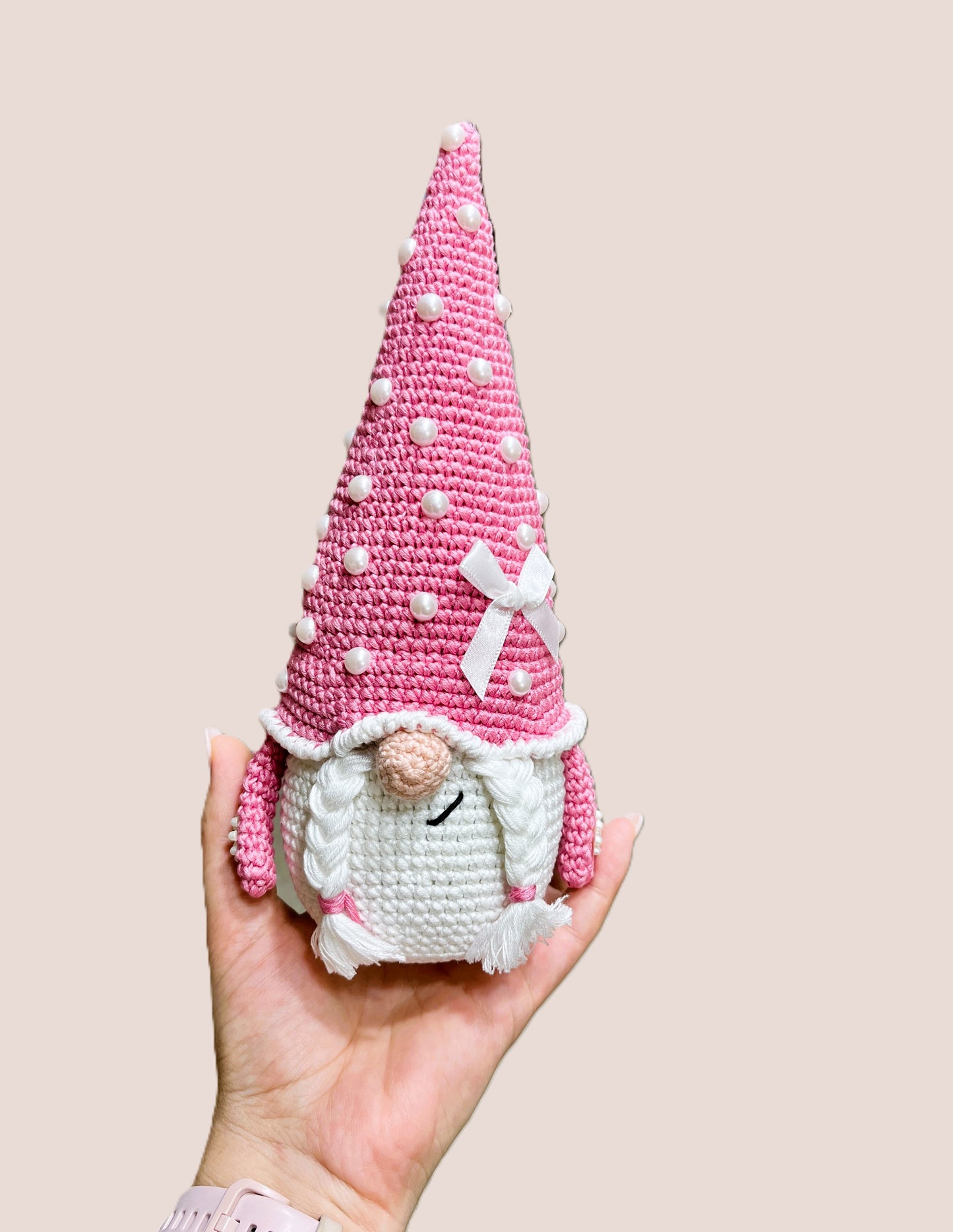 Crochet Pink Lady Gnome