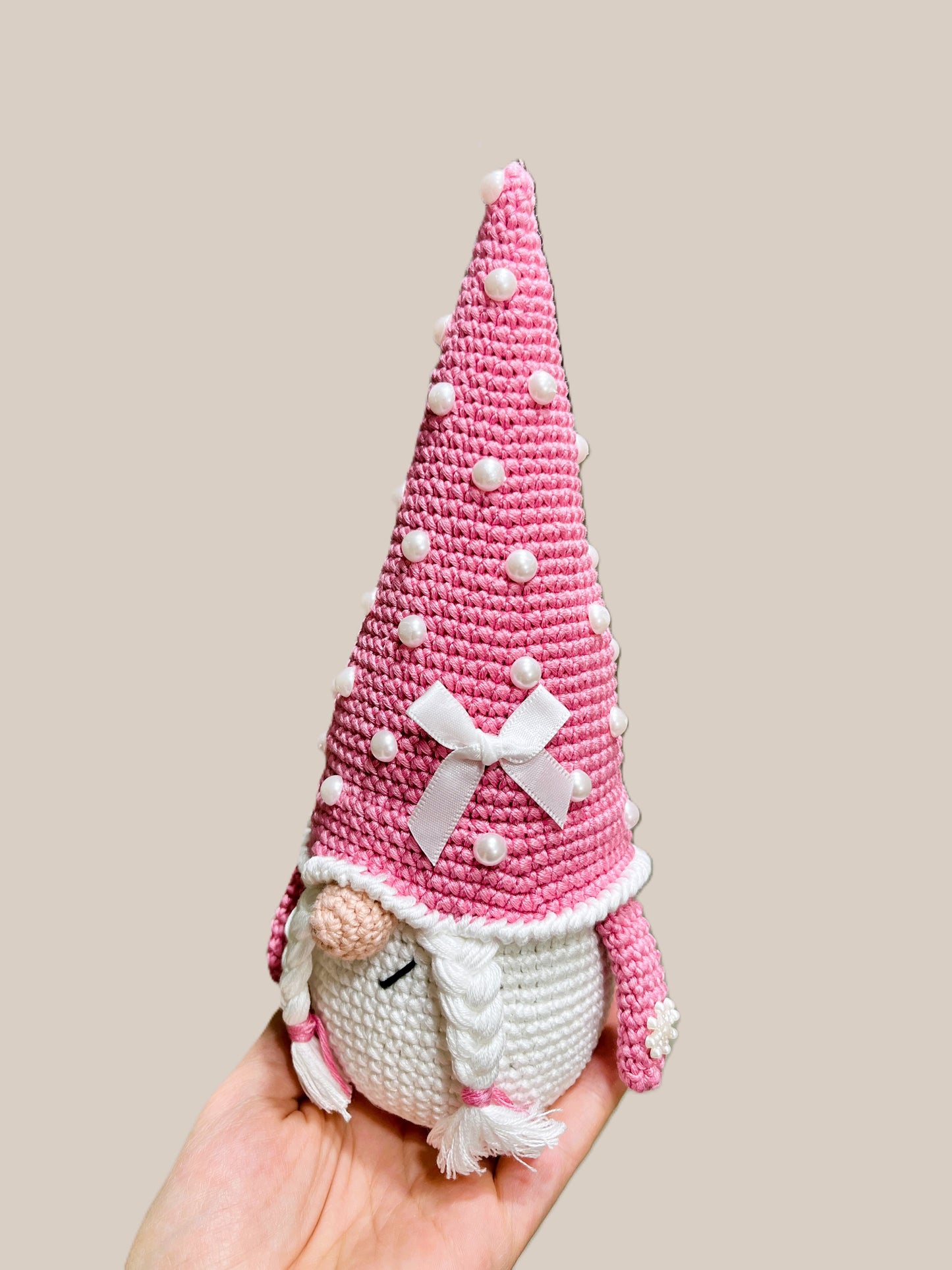 Crochet Pink Lady Gnome