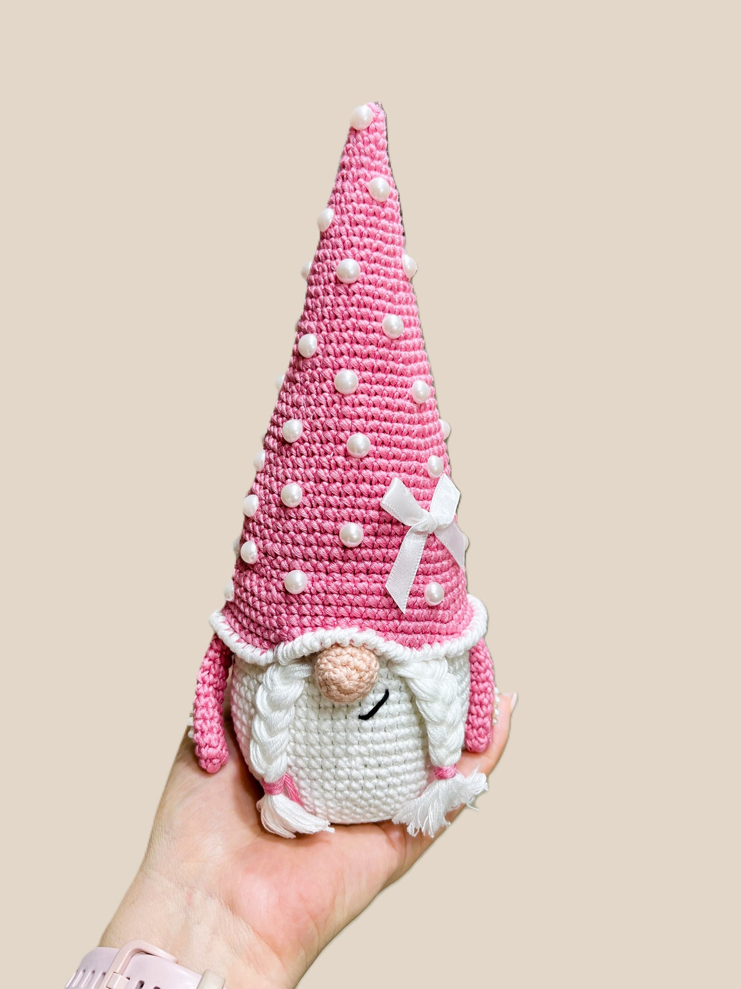 Crochet Pink Lady Gnome