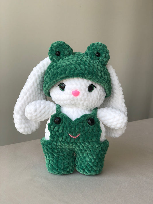 Crochet Bunny in a Frog Costume