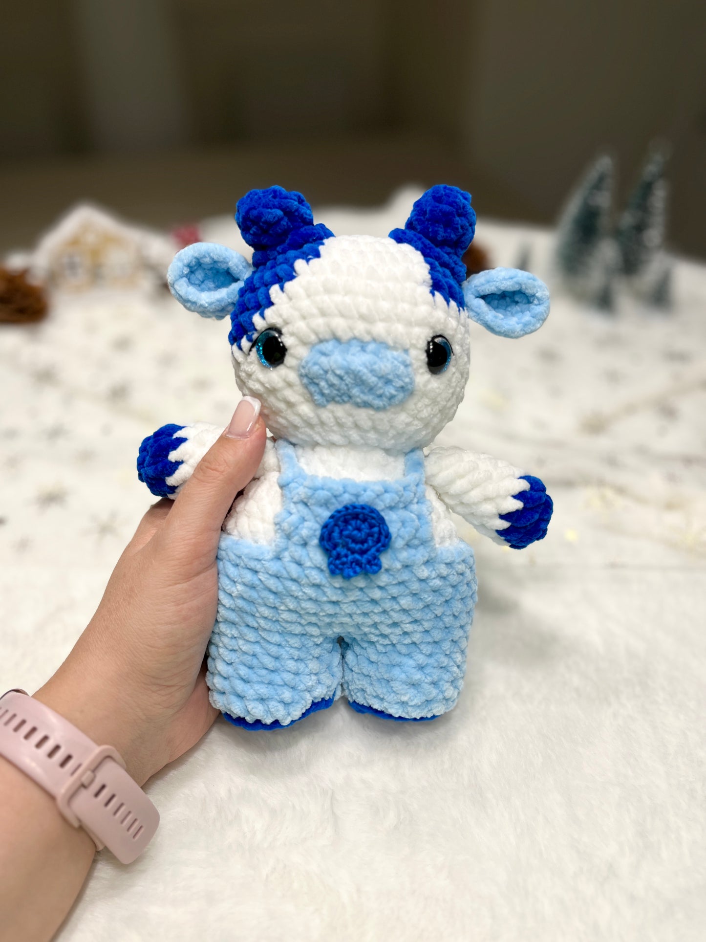 Crochet Blueberry Baby Cow