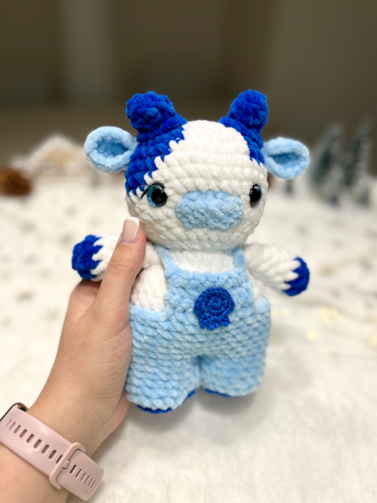 Crochet Blueberry Baby Cow