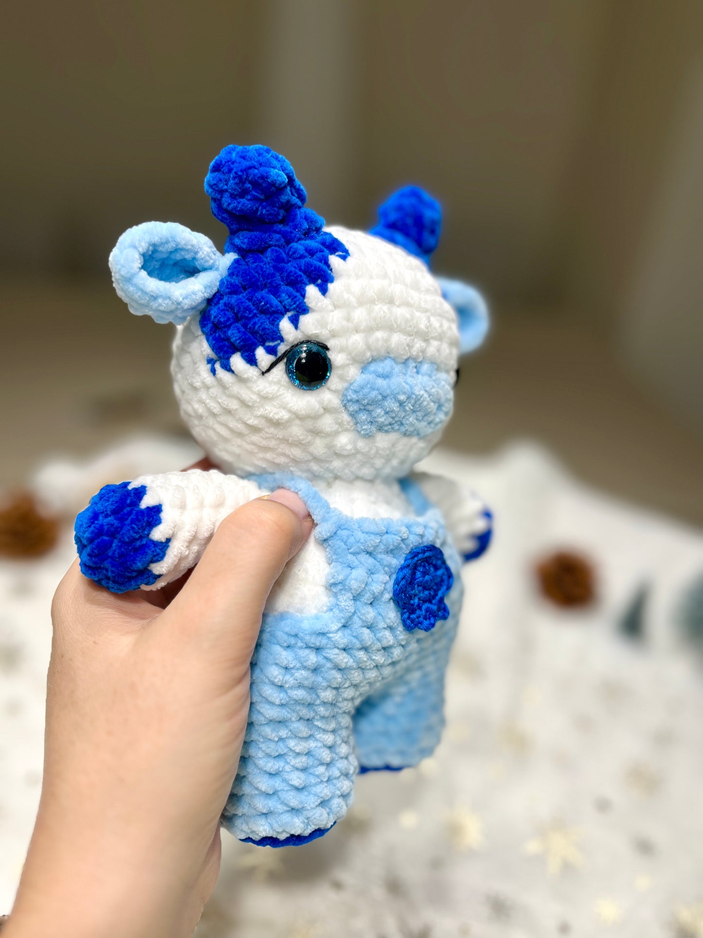 Crochet Blueberry Baby Cow