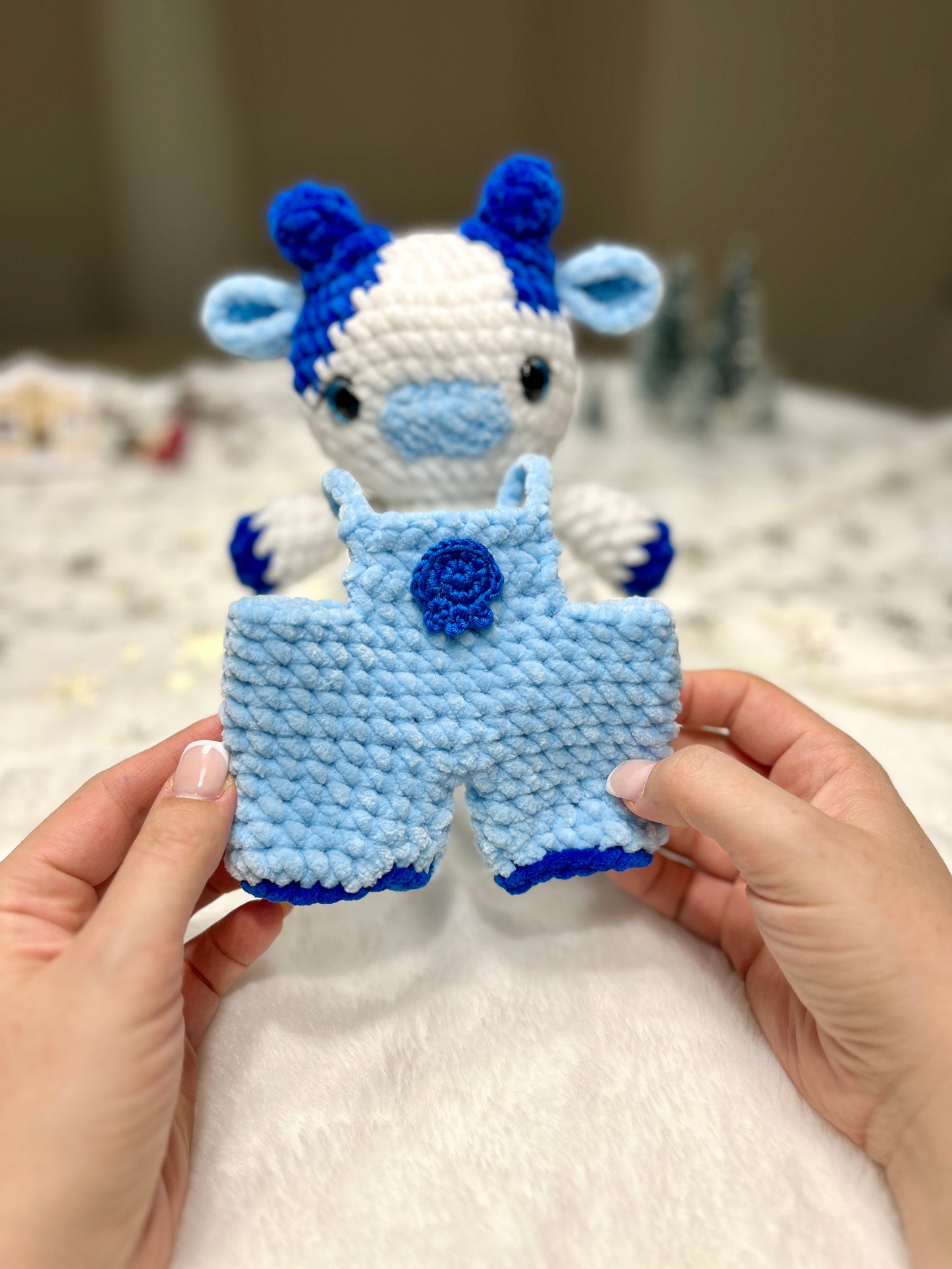 Crochet Blueberry Baby Cow