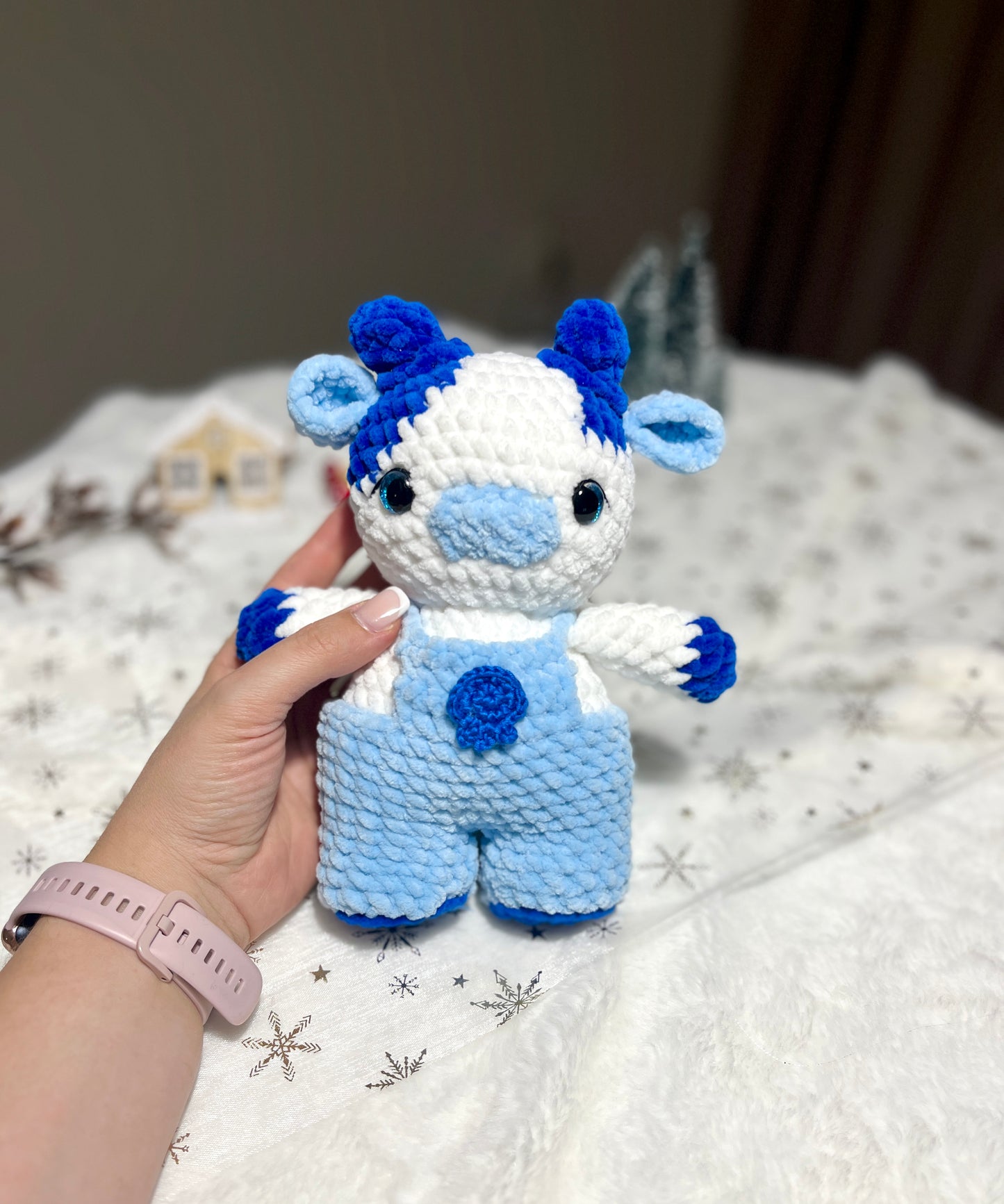 Crochet Blueberry Baby Cow