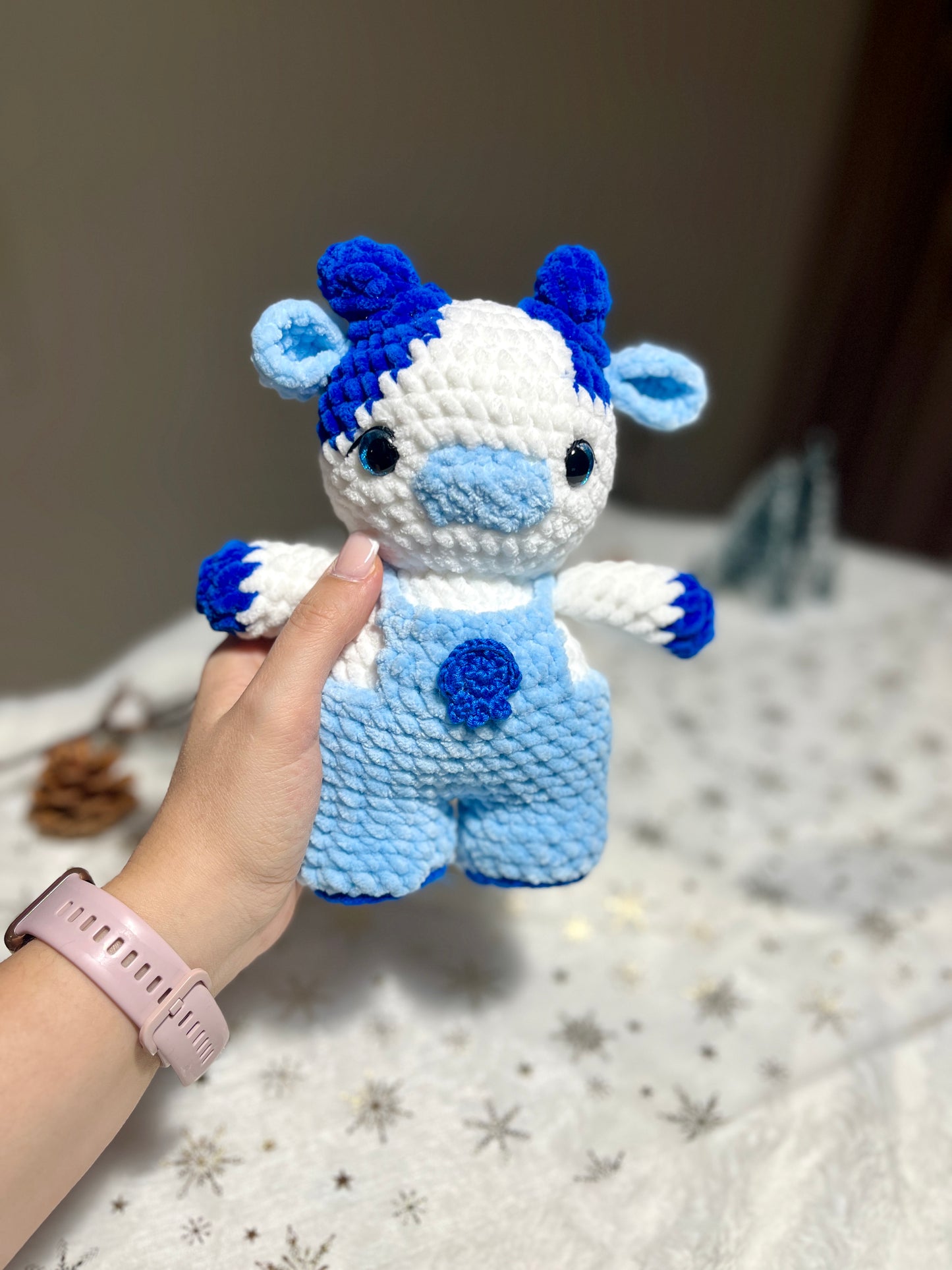 Crochet Blueberry Baby Cow