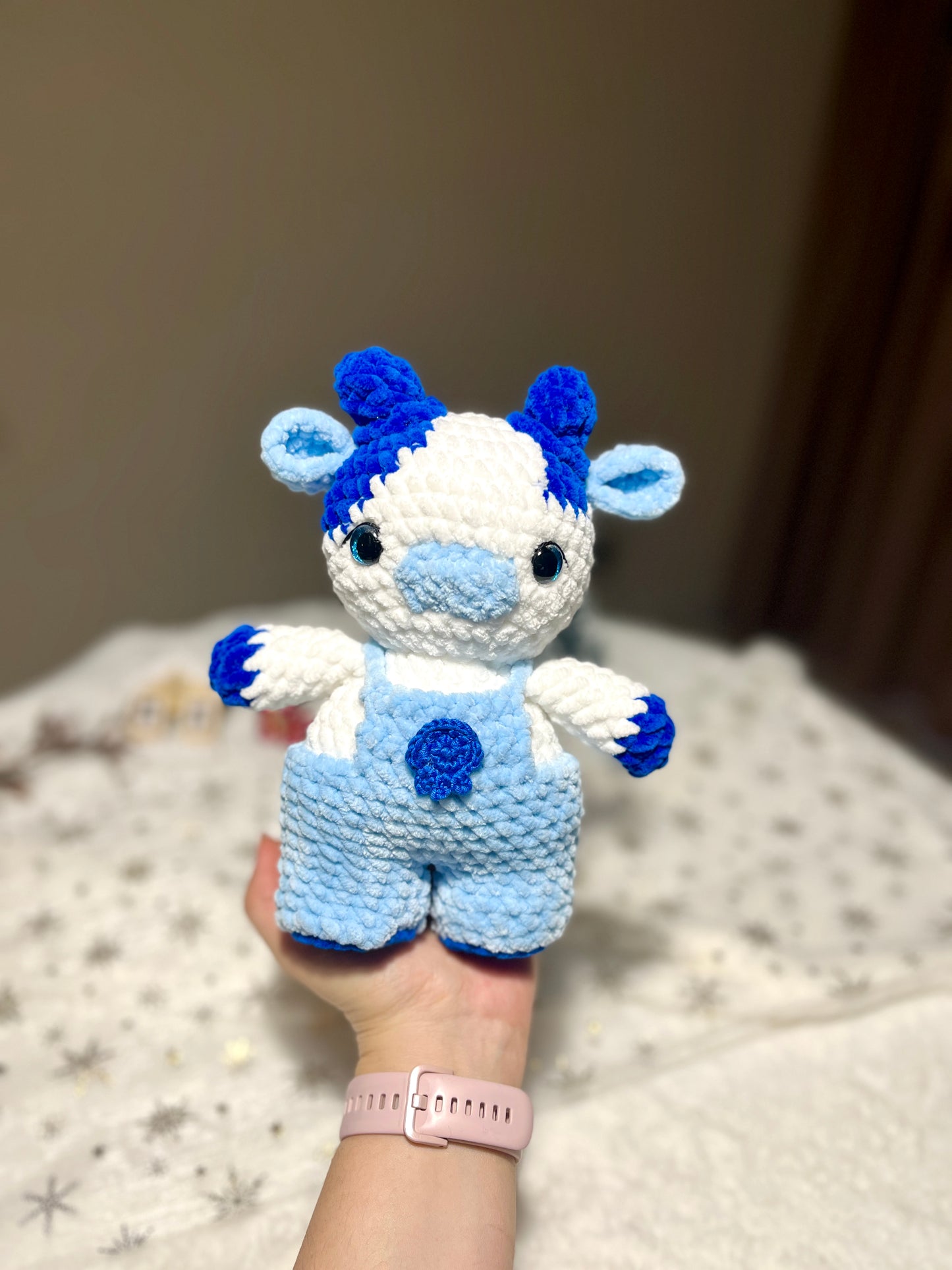 Crochet Blueberry Baby Cow