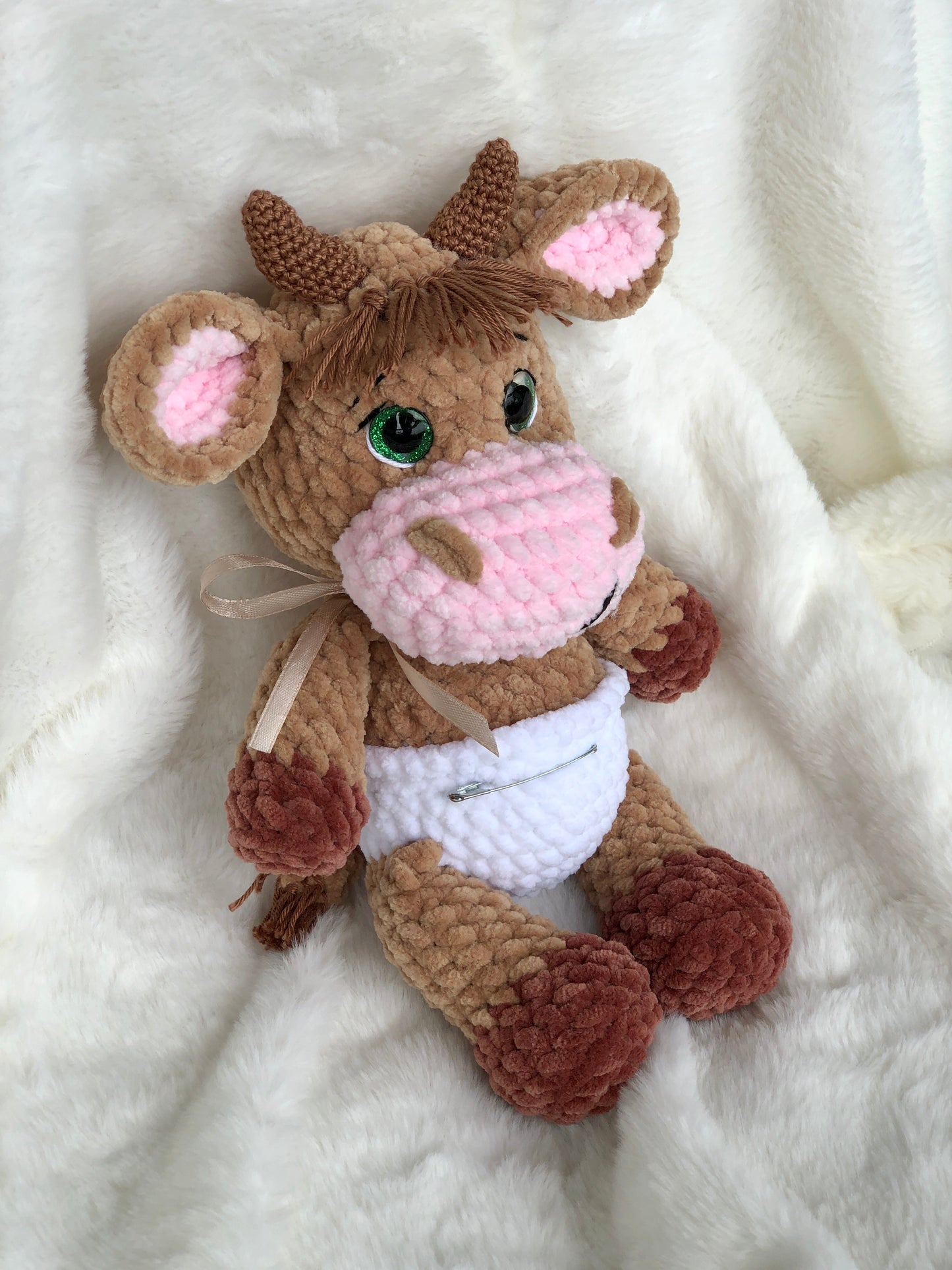 Crochet Baby Bull in a Diaper