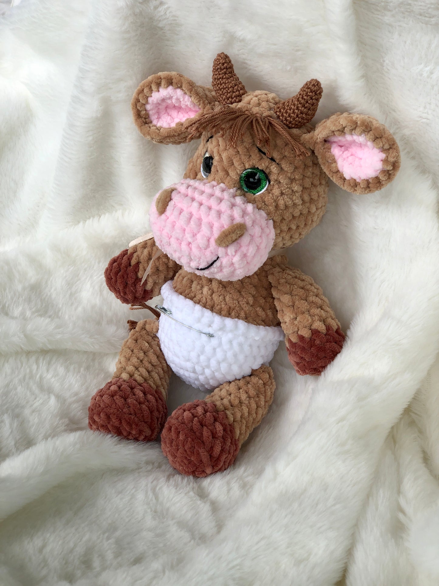 Crochet Baby Bull in a Diaper