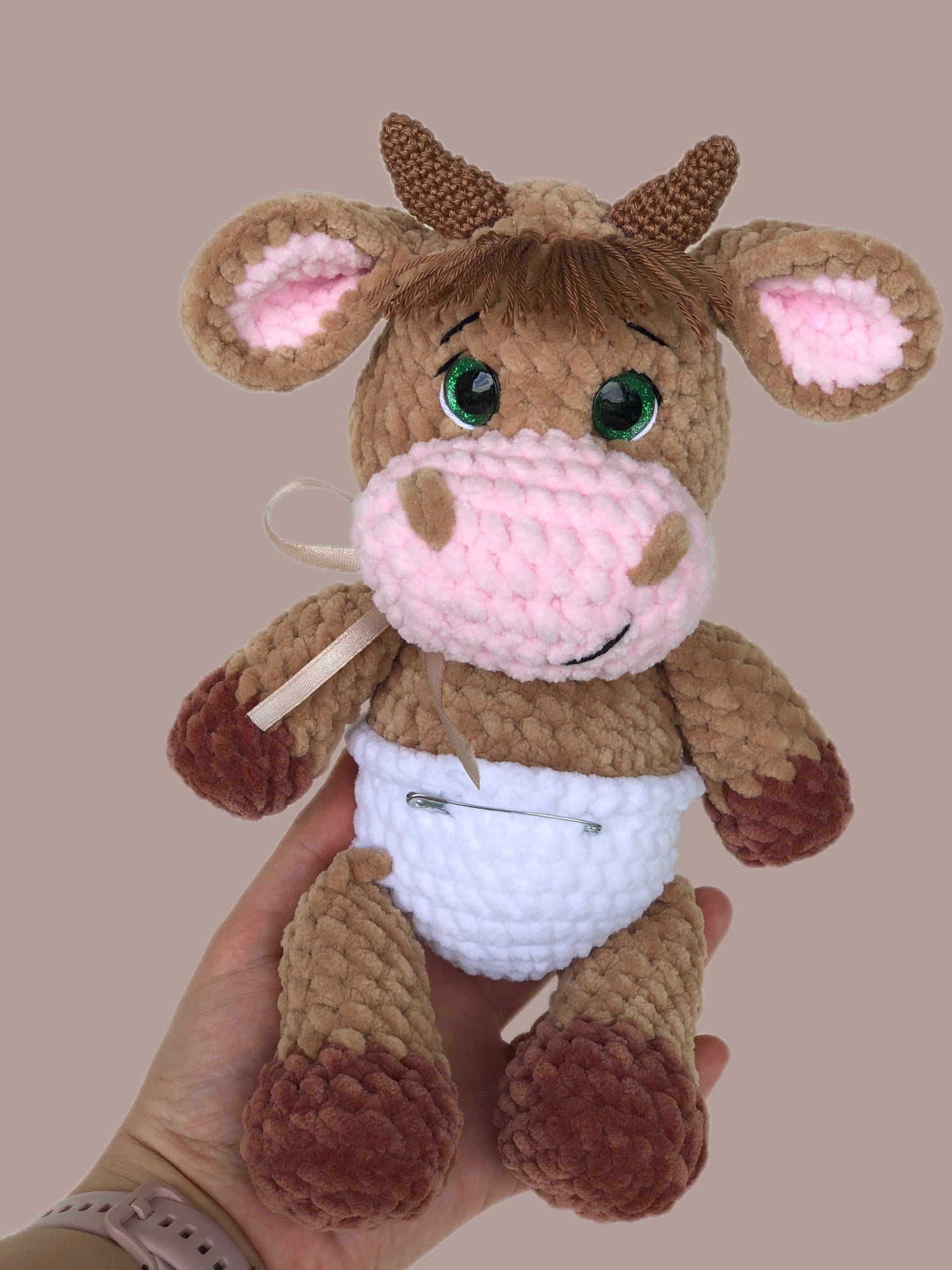 Crochet Baby Bull in a Diaper