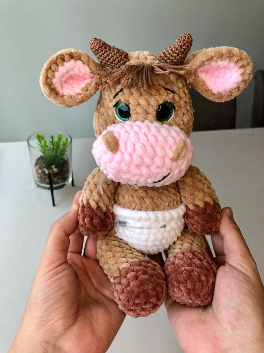 Crochet Baby Bull in a Diaper