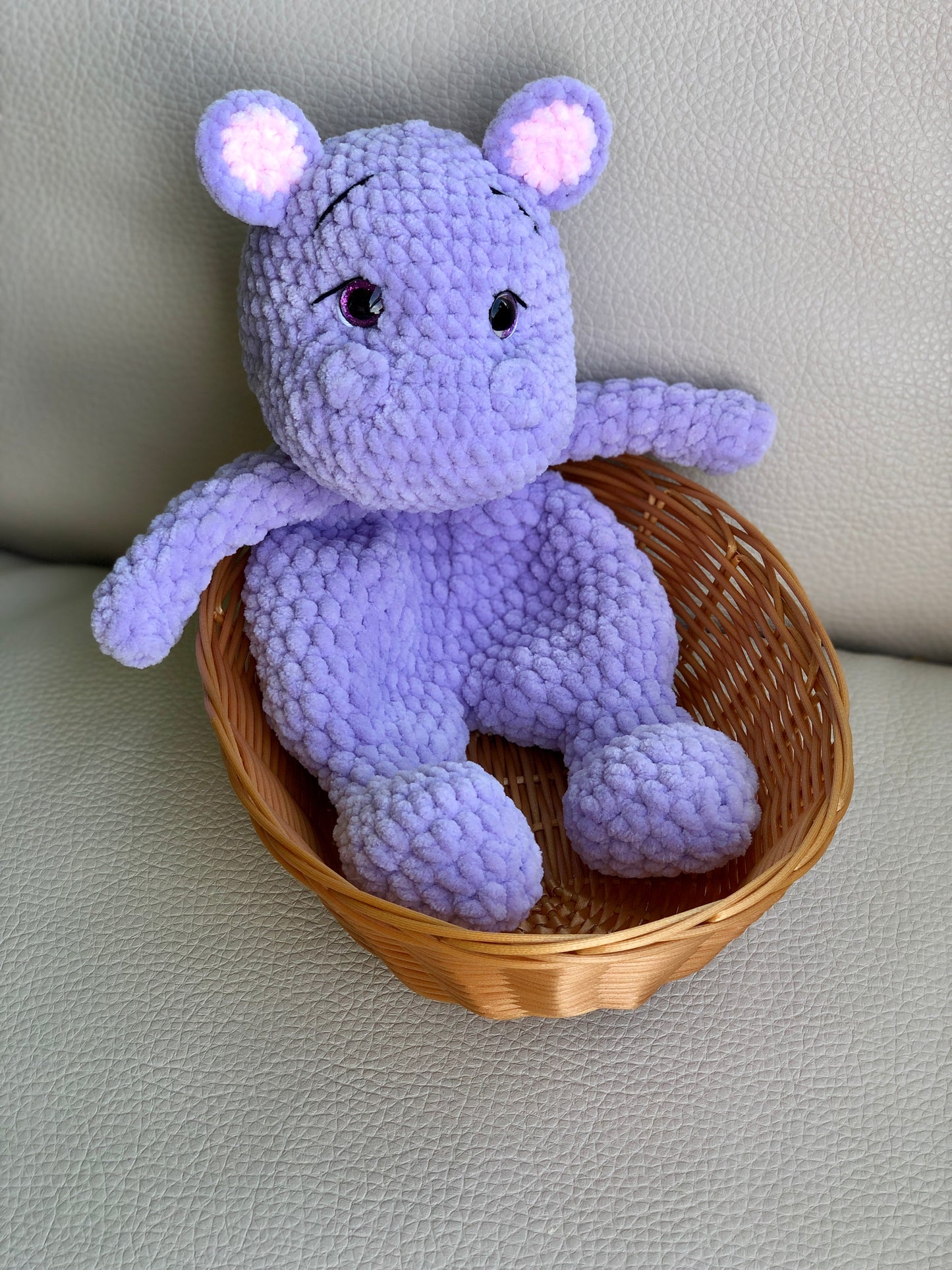 Crochet Hippo Snuggler ( Comfort toy)